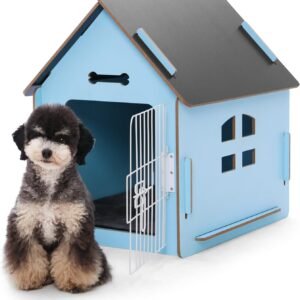 Dog House Indoor for Small Dogs or Cats, Cozy Wooden Design, Small Indoor Bed House, with Air Vents and Elevated Floor Warm Dog Cave
