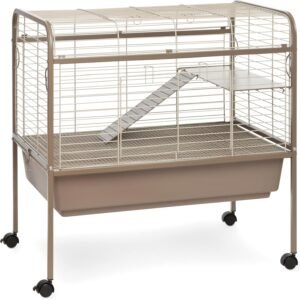 Small Animal Cage with Stand, 32-Inch by 21-1/2-Inch by 33-1/2-Inch,Coco/White