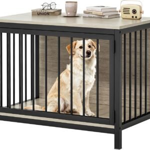 Dog Crate Furniture for Small and Medium Dogs, 31" Wooden Dog Kennel Indoor, Heavy Duty Dogs Cage, Chew-Resistant, Decorative Pet Crate - Fits All Decor Styles, Sleek & Stylish