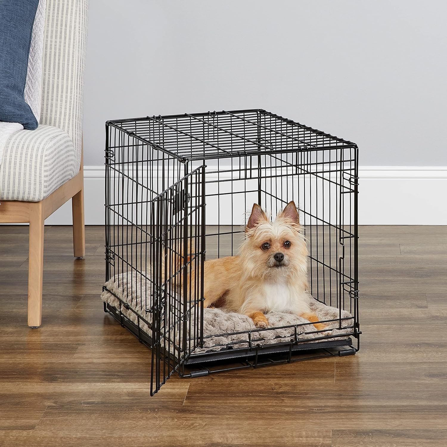 24-Inch Folding Dog Crate with Divider Panel, Leak-Proof Tray & Secure Latches – Metal Wire Kennel for Small Breeds – Portable, Durable & Easy to Assemble - Image 2
